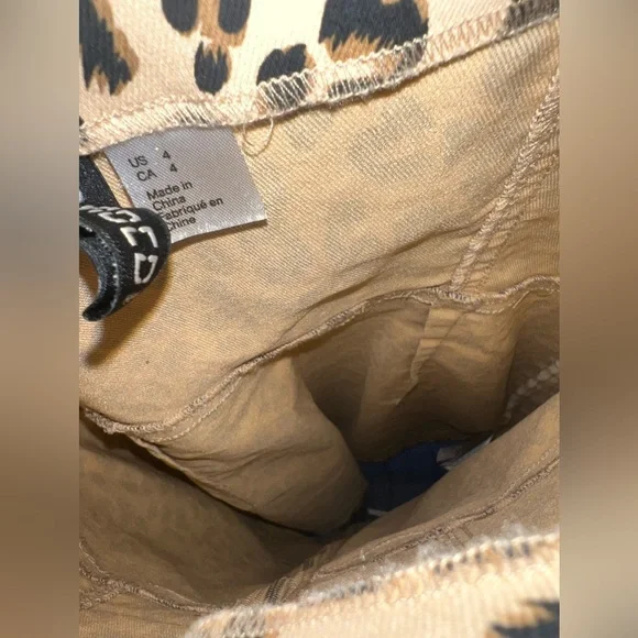 divided tan & black cheetah print zip down sleeveless dress size 4 - Picture 5 of 8